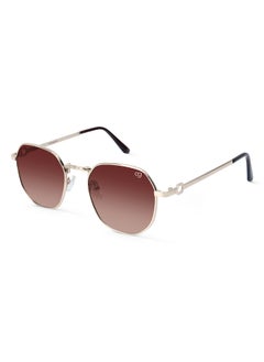 UV- Protected  Brown Hexagonal Sunglasses