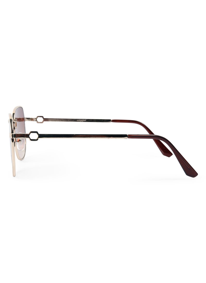 Woggles UV- Protected  Brown Hexagonal Sunglasses  - Image 5