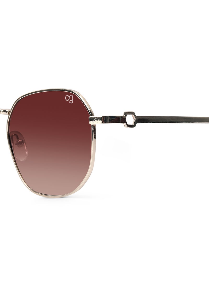 Woggles UV- Protected  Brown Hexagonal Sunglasses  - Image 2