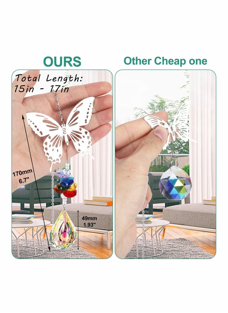 Generic - Crystal Suncatchers with Prisms Hanging Window Sun Catcher Decor Indoor Rainbow Maker Ornament Owl Hummingbird Butterfly Prism Suncatchers Gift, Pack of 5 - Image 1
