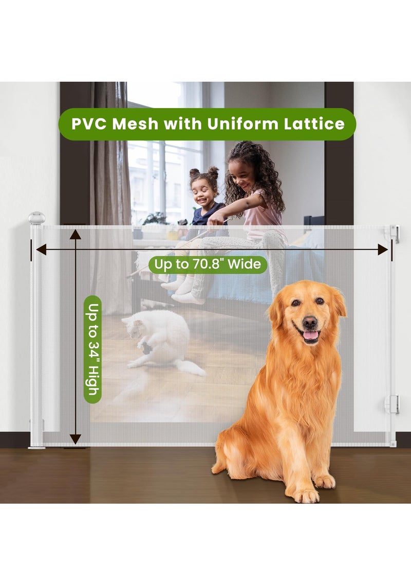 MIXDE Retractable Baby Safety Gates for Door & Stair,Mesh Pet Gate 80cm Tall,Extends to 180cm Wide,Indoor Toddler Play Fence Easy to Roll  - Image 2