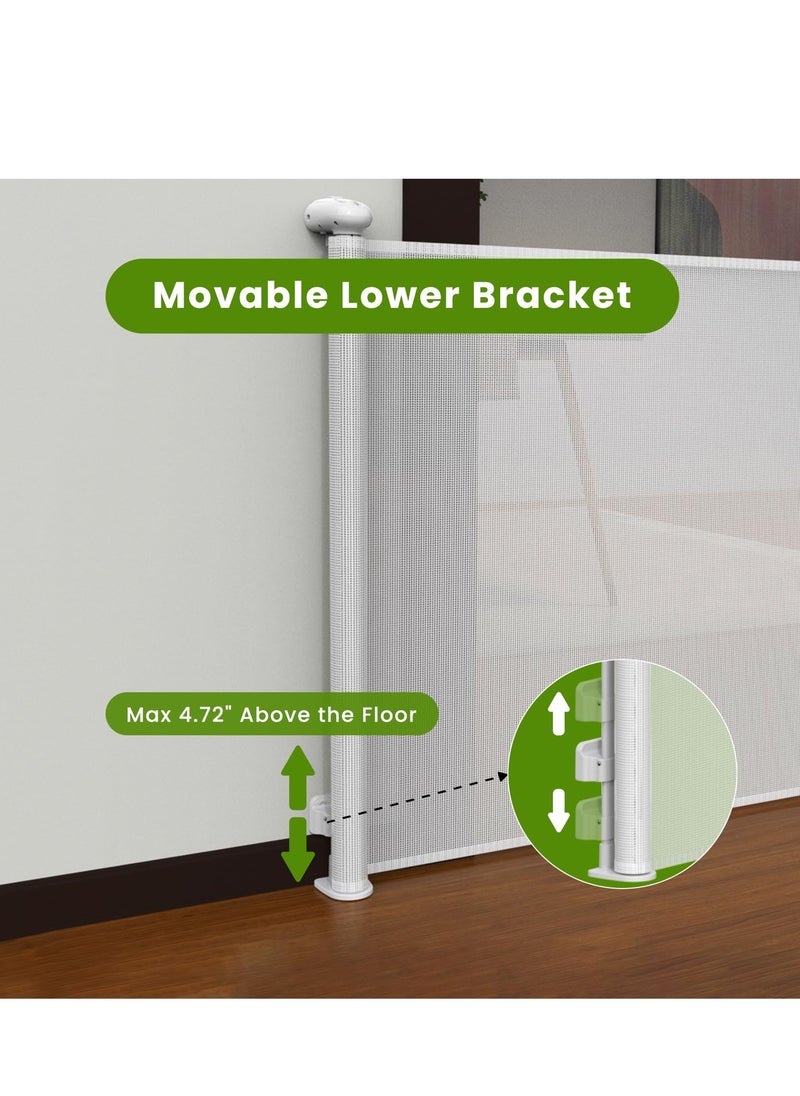 MIXDE Retractable Baby Safety Gates for Door & Stair,Mesh Pet Gate 80cm Tall,Extends to 180cm Wide,Indoor Toddler Play Fence Easy to Roll  - Image 4