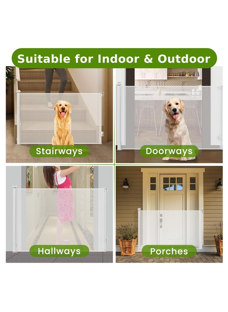 MIXDE - Retractable Baby Safety Gates for Door & Stair,Mesh Pet Gate 80cm Tall,Extends to 180cm Wide,Indoor Toddler Play Fence Easy to Roll - Image 1