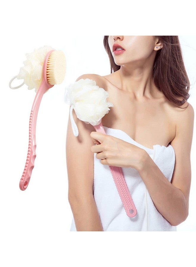 Zerolex 2 in 1 Shower Sponge with Handle, Back Scrubber, Exfoliating Brush, Set of 2 - Image 5