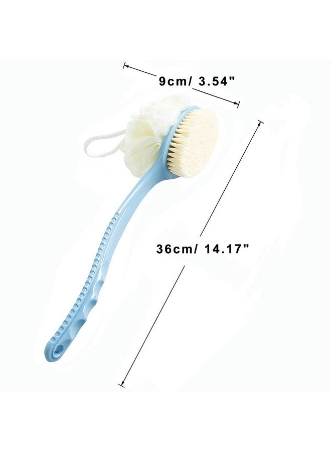 Zerolex 2 in 1 Shower Sponge with Handle, Back Scrubber, Exfoliating Brush, Set of 2 - Image 4