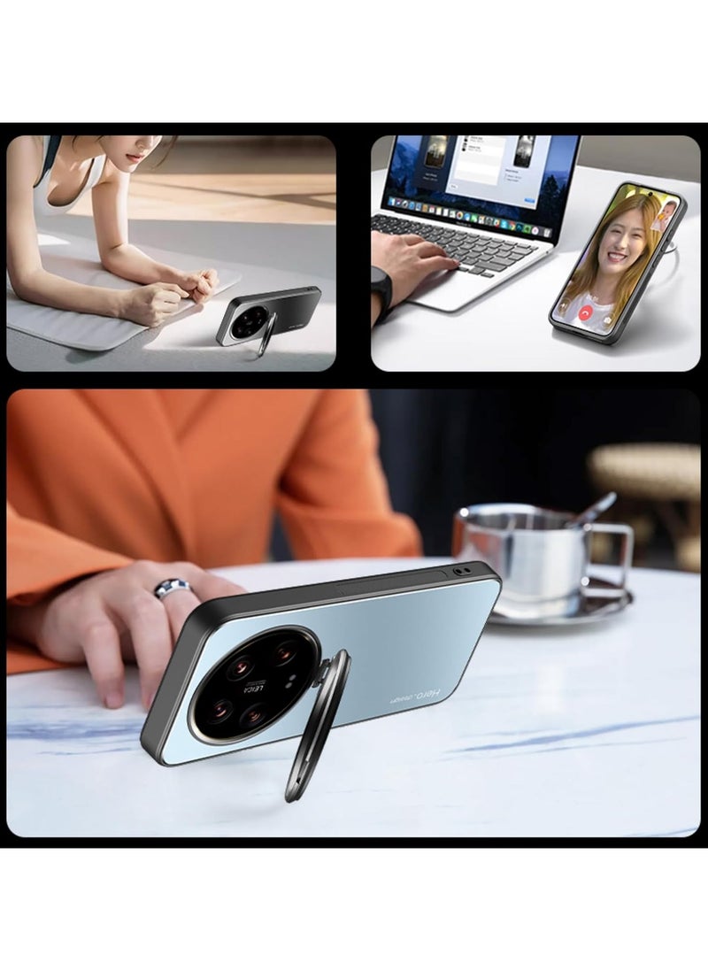 General - Case Compatible with Xiaomi 14 Ultra Slim Shell Film Integrated Mobile Phone Case with Camera Lens Cap PC Hard Cover with Holder for Xiaomi 14 Ultra - Image 1