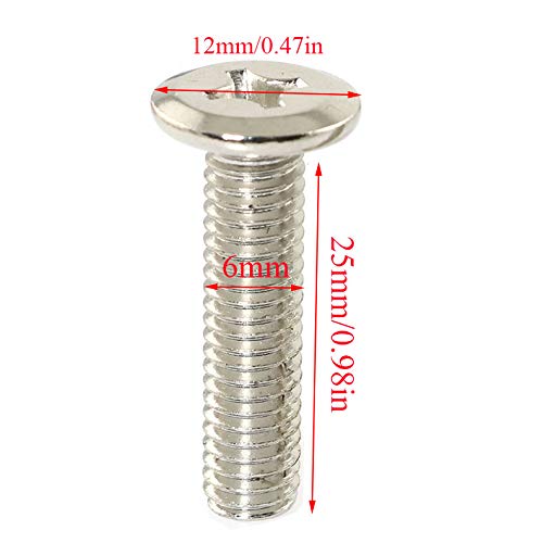 PZRT 8 Sets M6x15 Screw-in Type Hex Drive Threaded Insert Nuts and M6x25 Nickel Plated Reverse Thread Cross Recessed Screws Flat Head Phillips Screws Set - Image 5