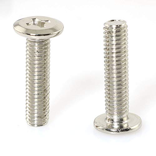 PZRT 8 Sets M6x15 Screw-in Type Hex Drive Threaded Insert Nuts and M6x25 Nickel Plated Reverse Thread Cross Recessed Screws Flat Head Phillips Screws Set - Image 3