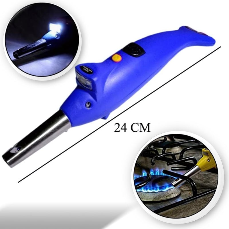 Dolphin Electric Gas Lighter with LED Torch – Versatile Multi-Functional Lighter Featuring a Built-in LED Light for Enhanced Visibility – Perfect for Cooking, Camping, and Emergency Situations