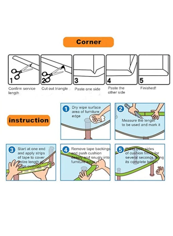 Dubkart 5 Pieces  L Shape Baby Safety Table Edge Corner Protector Guard Cushion Anti Collision Strip Bumper Strip Beige 2M - Image 4