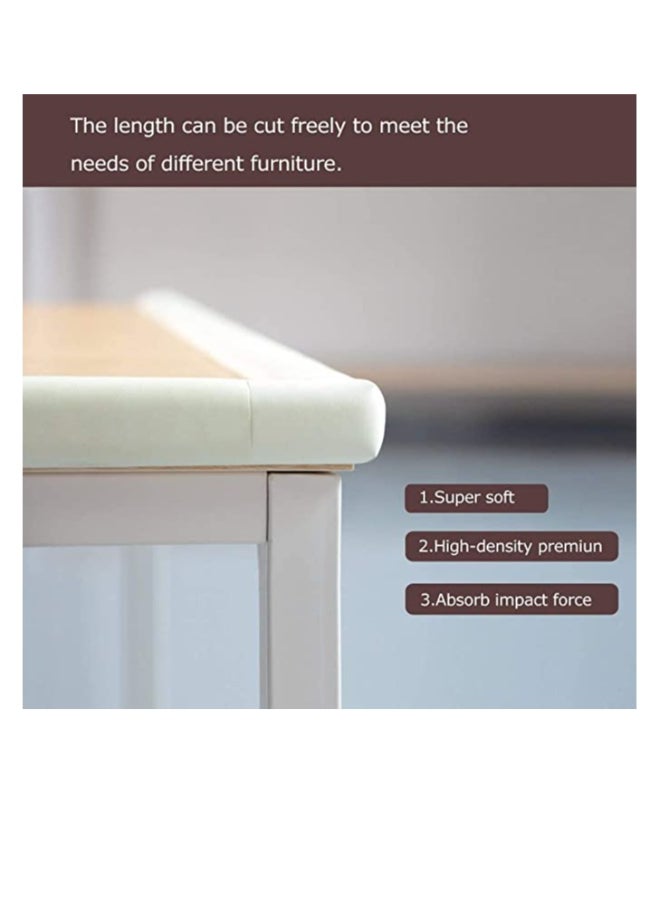 Dubkart 5 Pieces  L Shape Baby Safety Table Edge Corner Protector Guard Cushion Anti Collision Strip Bumper Strip Beige 2M - Image 2