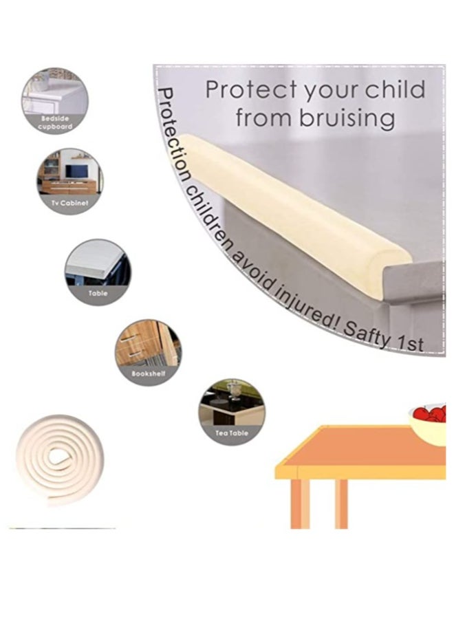 Dubkart 5 Pieces  L Shape Baby Safety Table Edge Corner Protector Guard Cushion Anti Collision Strip Bumper Strip Beige 2M - Image 3