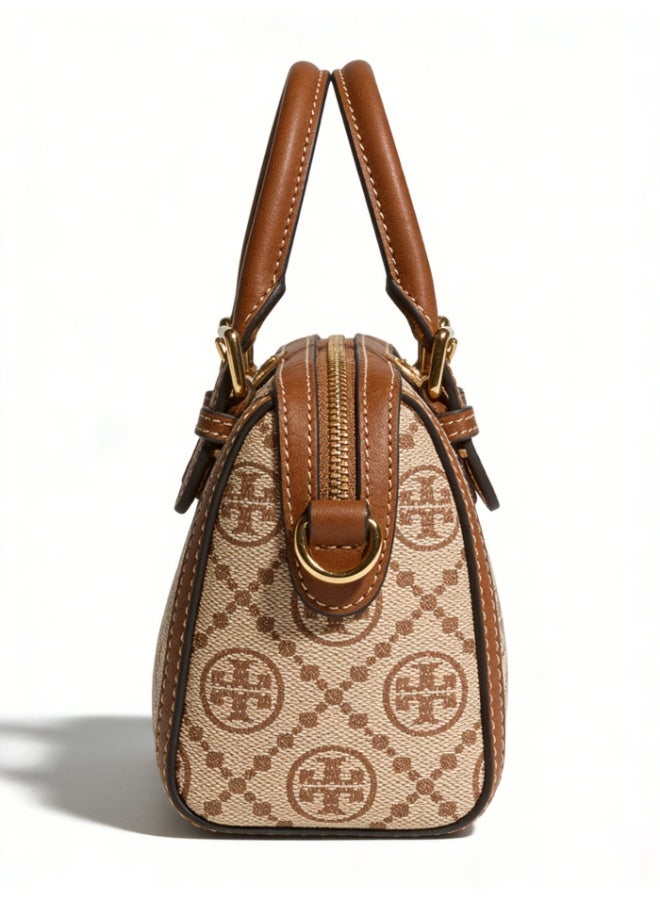 Tory Burch TB women's T-letter combination jacquard shoulder slung camera small bag - Image 1