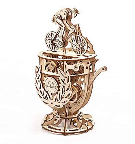 UGEARS Automaton Cyclist 3D Wooden Puzzles for Adults Wooden Model Kits for Adults Automatone for Cyclists Men Mechanical Bicycle Model Automatone Brain Teaser Hobby Set - Image 5