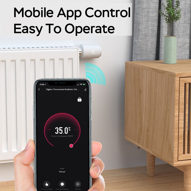 Thermostatic Radiator Valve Smart Radiator Valve Intelligent Thermostat Valve LED Display Supporting Mobile App Control Radiator Controller for Zigbee - Image 4