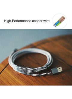 Ailun Micro USB Cable 10ft 3Pack High Speed 2.0 USB A Male to Micro USB Sync Charging Nylon Braided Cable for Android Phone Charger Cable Tablets Wall and Car Charger Connection Silver&Blackwhite  - Image 3
