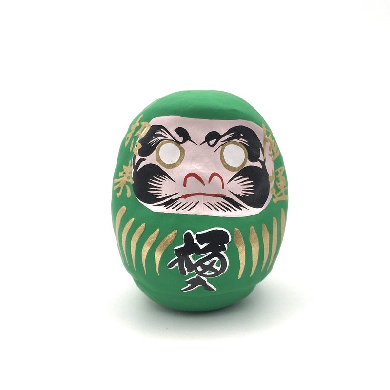 Kotobuki Health Daruma Collectible Figurine Small Green