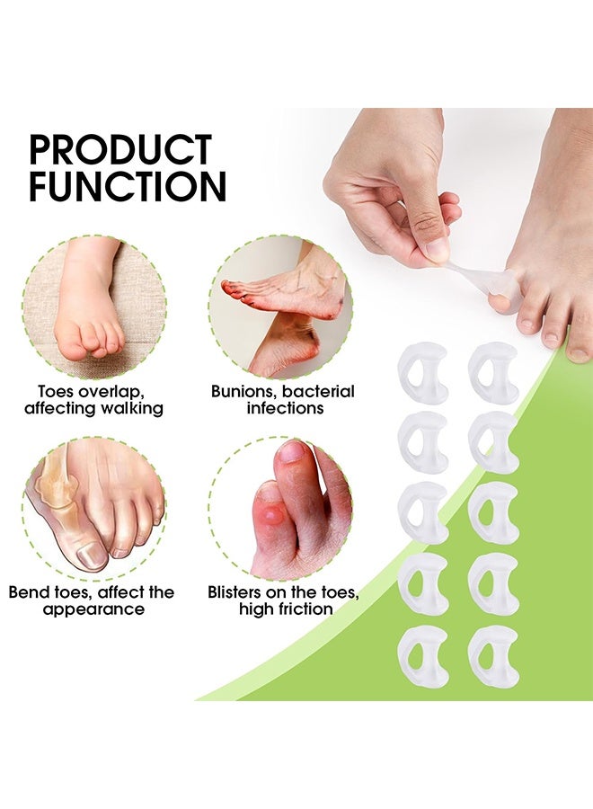 10PCS Gel Toe Separator, Pinky Toe Spacers, Little Toe Cushions Straightener Bunion Corrector for Preventing Rubbing & Relieving Pressure, Pain Relief from Overlapping Toes, Blisters, and Corns - Image 4