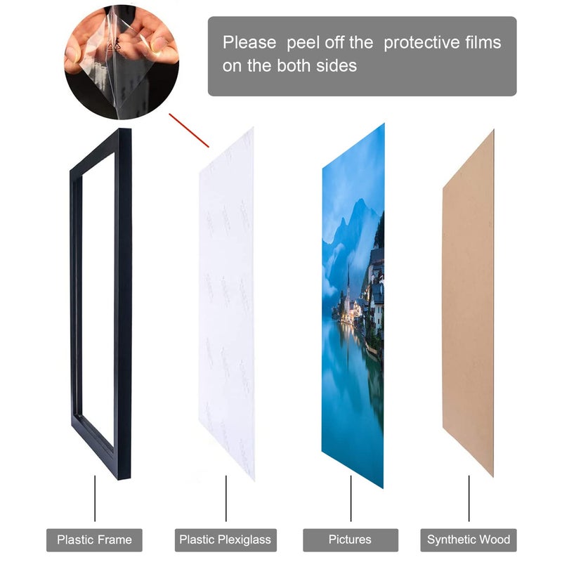 NAOKBOEE 7x9 Picture Frame in Black  Photo Frames with Plexiglass  Horizontal and Vertical Formats for Wall and Tabletop - Image 3