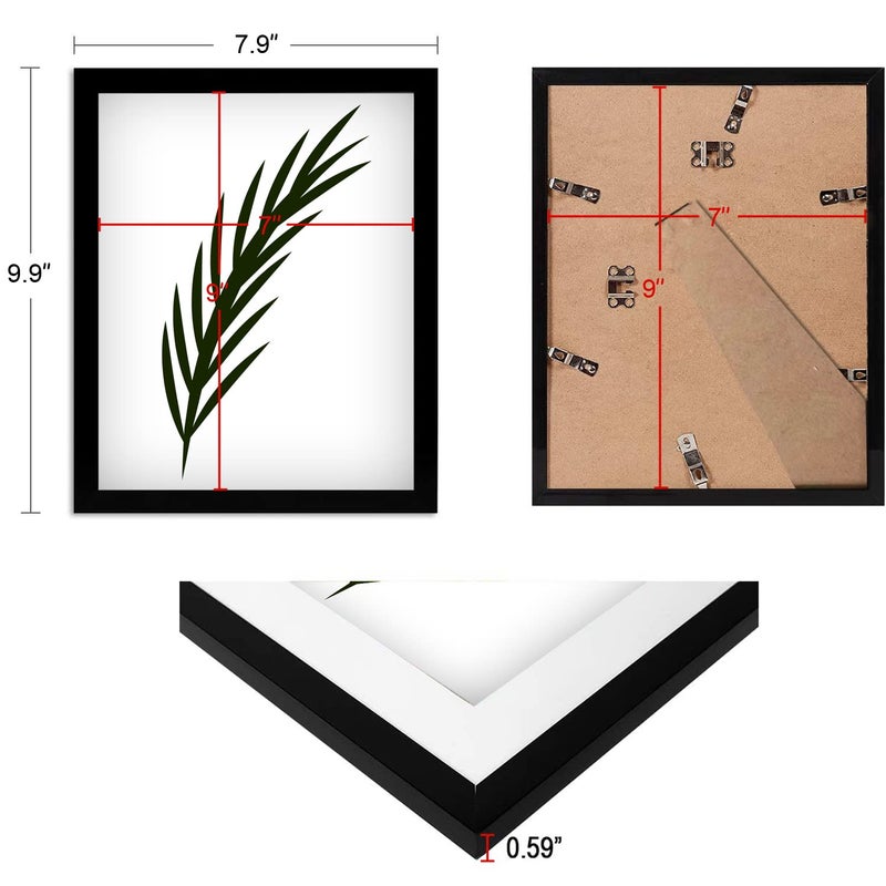 NAOKBOEE 7x9 Picture Frame in Black  Photo Frames with Plexiglass  Horizontal and Vertical Formats for Wall and Tabletop - Image 2