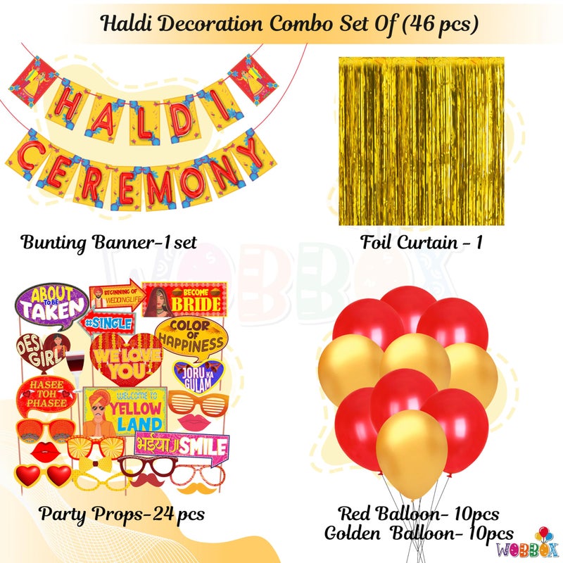 Wobbox Haldi Ceremony Decorations Items, Haldi Decoration Items, Haldi Mehandi Decoration Items-FP3829 - Image 2