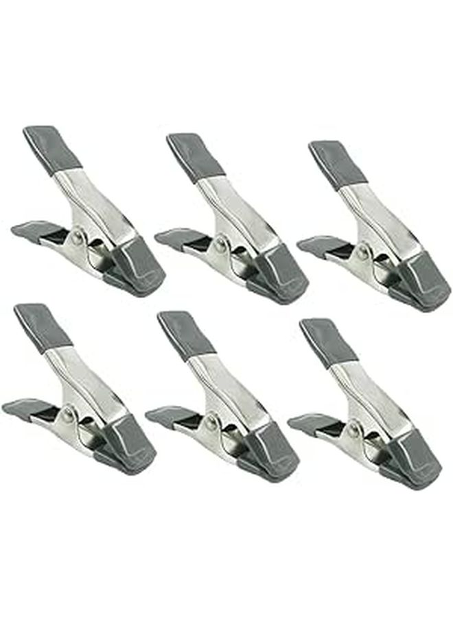 6 Pack 4 Inch Heavy Duty Muslin Spring Clamps For Photography Backdrop And Reflector Support Portable Background Clips For Canvas Video Studio Use Black - Image 1