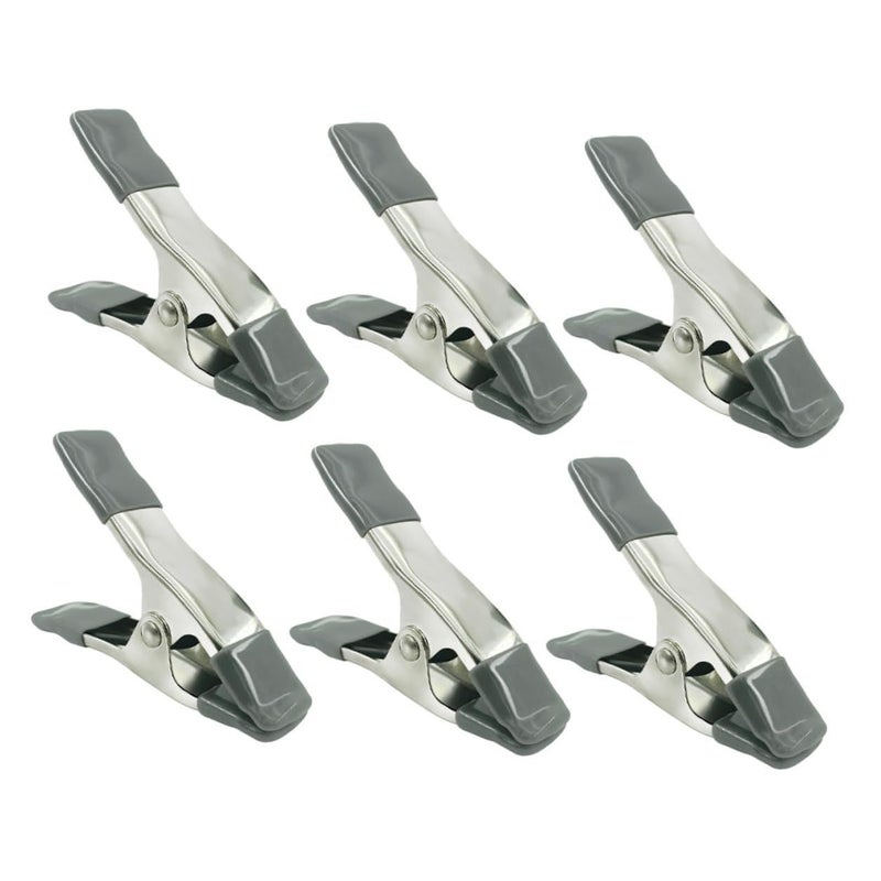 6 Pack 4 Inch Heavy Duty Muslin Spring Clamps For Photography Backdrop And Reflector Support Portable Background Clips For Canvas Video Studio Use Black - Image 2