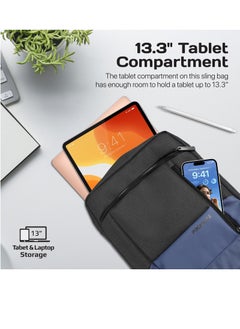 PROMATE Promate Hand Bag, Premium Lightweight Laptop/Tablet Shoulder Bag with Accessible Front Pocket, Water-Resistance, Compatible with 13-inch Tablets, Laptops, Satchel-HB.Blue  - Image 3