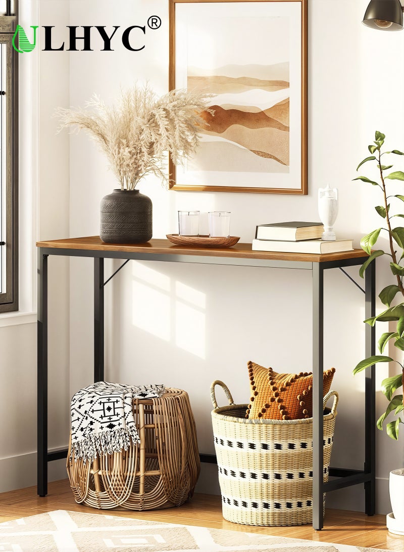 ULHYC 100x30x90cm Simple Console Table, Slim Sofa & Entryway Table with Display Shelf, Modern Home Coffee Corner for Hallway, Living Room - Image 1