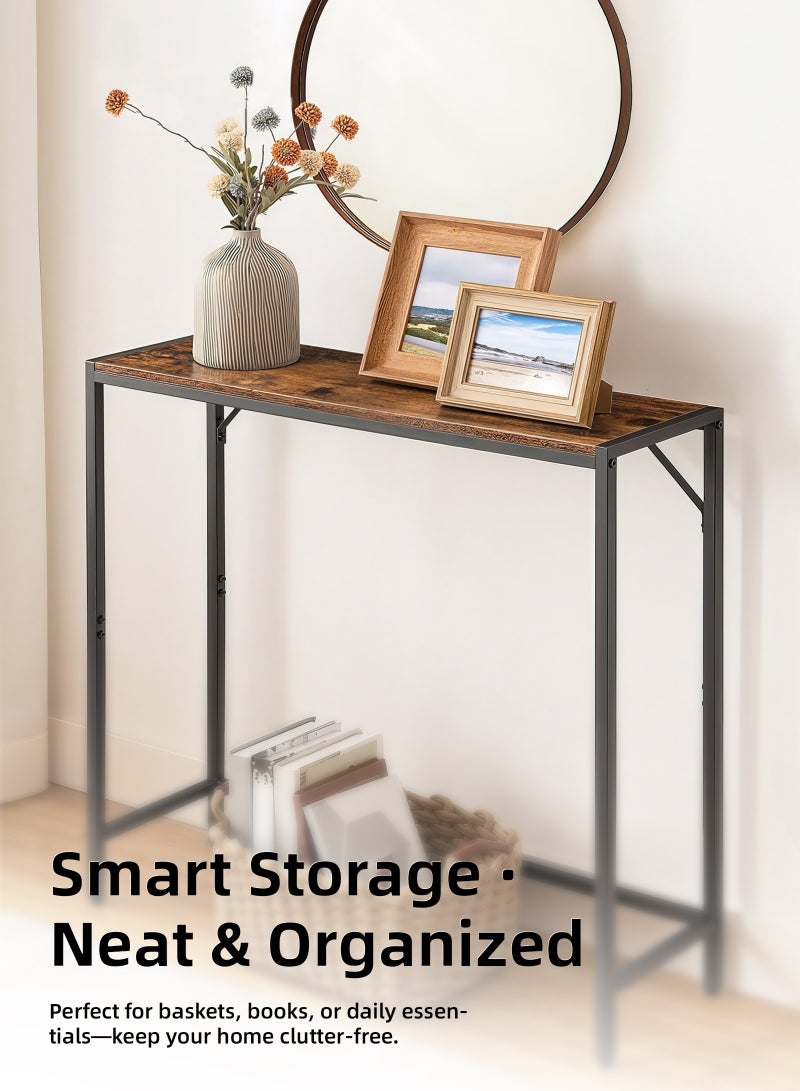 ULHYC 100x30x90cm Simple Console Table, Slim Sofa & Entryway Table with Display Shelf, Modern Home Coffee Corner for Hallway, Living Room - Image 4