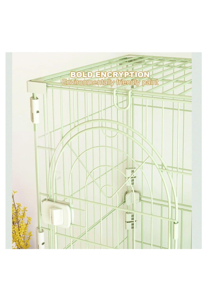 WALALLA 3-Tier Cat Cage Pet Playpen Crate Kennel, Includes 2 Adjustable Resting Platforms, Removable Leak-Proof Pan, No Litter Box, Green - Image 4