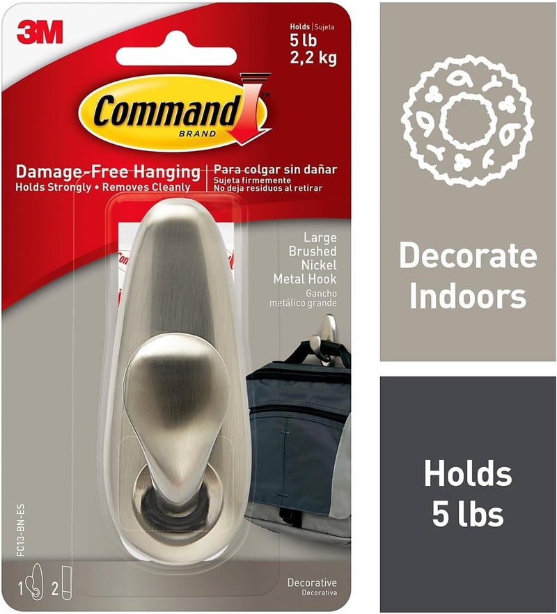 Command™ Forever Classic Large Hook FC13-BN-ES - Damage-Free Hanging Solution - Image 2