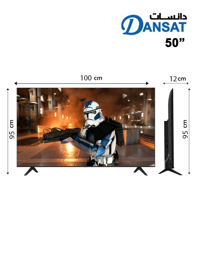 Dansat 50 Inch - QLED - 4K UHD - 120 Hz - Google TV - HDR 10 - Internal Receiver DTD50BU 4K Smart TV Black - Image 3