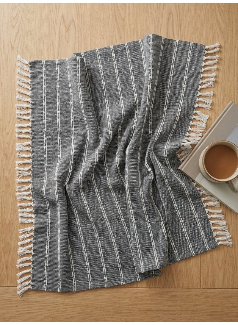 أمبروسيا Montesa Cotton Throw Charcoal Grey – 130 x 160 cm – 400G - Image 2