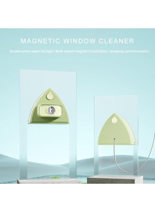 منظف نوافذ مغناطيسي مزدوج الجوانب قابل للتعديل مع خزان ماء، منظف نوافذ مزدوج الجوانب للاستخدام في المباني العالية والمنازل، آمن وفعال لتنظيف الأسطح الزجاجية (زجاج بسماكة 5-25 مم، أخضر) - Image 5