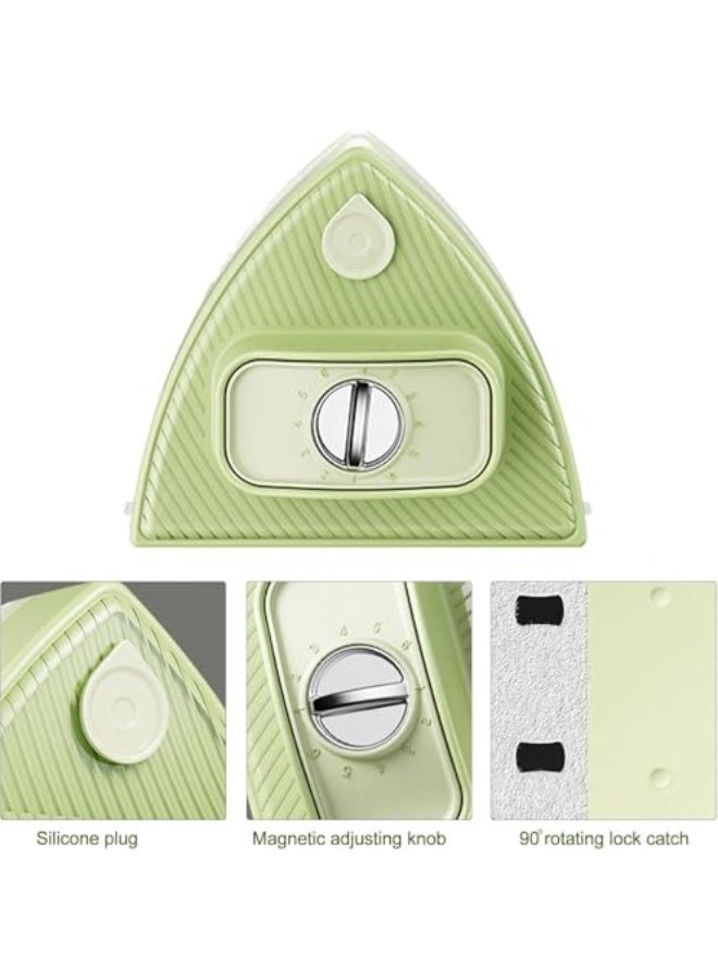 منظف نوافذ مغناطيسي مزدوج الجوانب قابل للتعديل مع خزان ماء، منظف نوافذ مزدوج الجوانب للاستخدام في المباني العالية والمنازل، آمن وفعال لتنظيف الأسطح الزجاجية (زجاج بسماكة 5-25 مم، أخضر) - Image 3