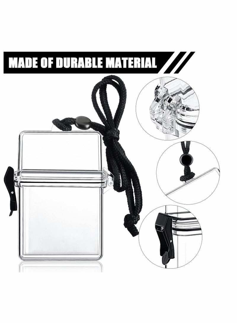 KASTWAVE Waterproof ID Card Badge Holder Floating Sports Case Locker Vertical Badge Holders with Hanging Ring and Rope 5 Pieces  - Image 2