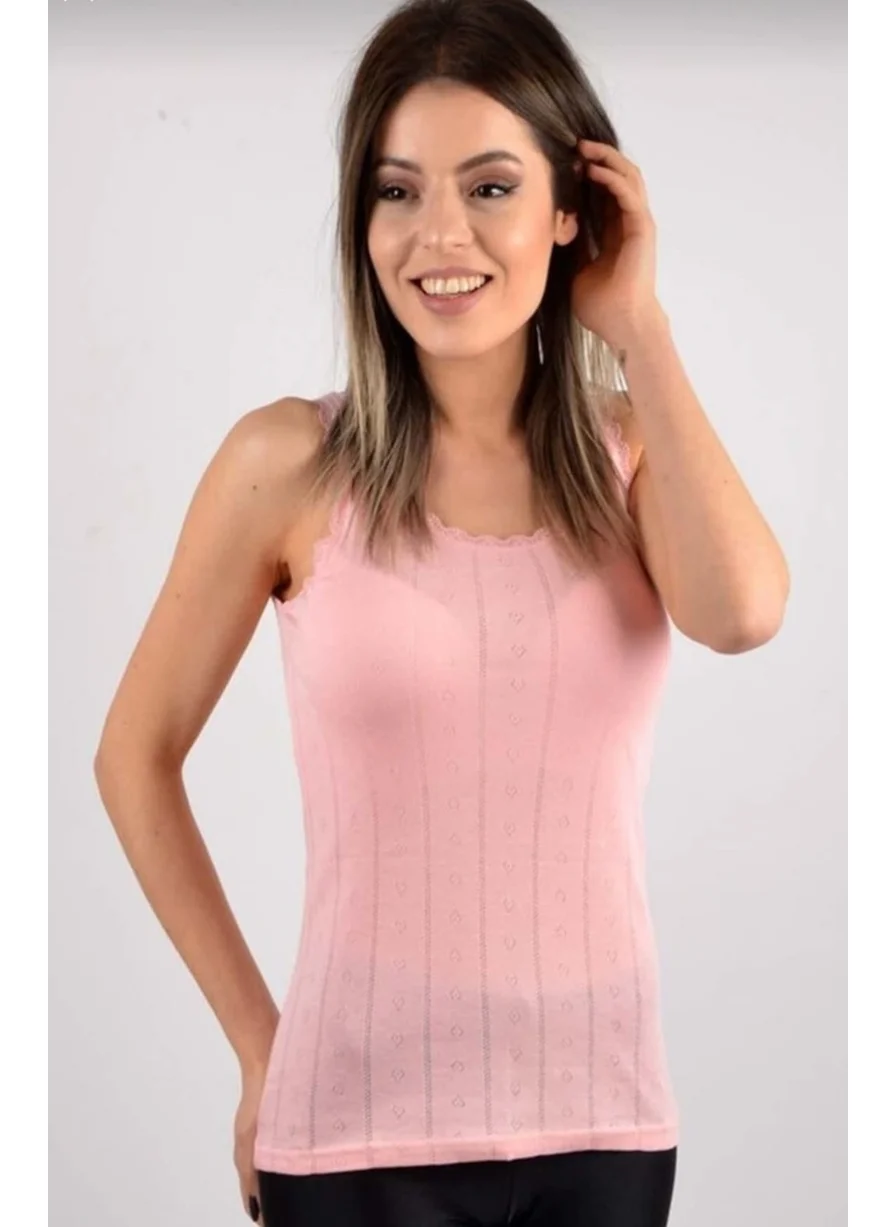 Tutku Passion 0201 Passion Women Jacquard Thick Strap 6 Piece Undershirt