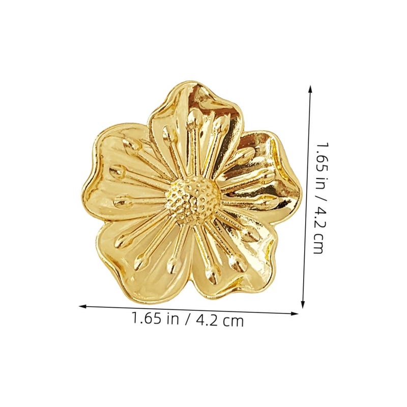 Antique Brass Floral Cabinet Door Pulls 6pcs Single Hole Drawer Knobs For Kitchen Bathroom - Image 3