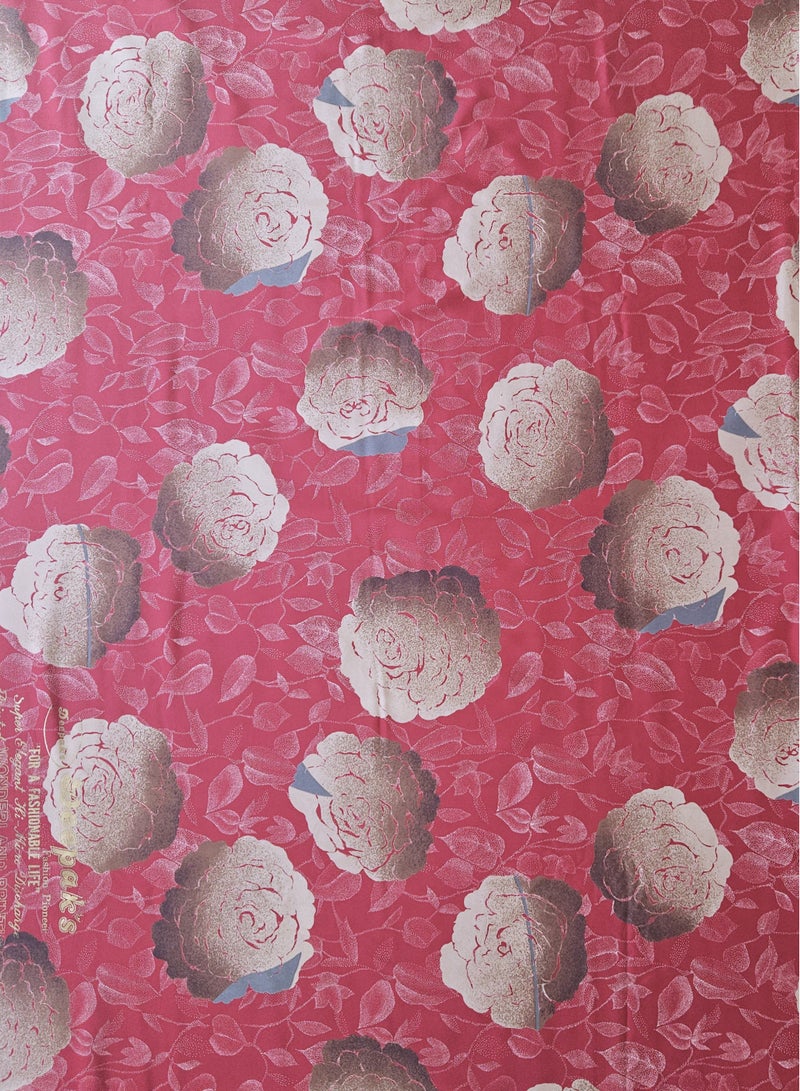 Dark Pink Japanese Polyester + Soft Chiffon Fabric Set, 6 yards - Image 1