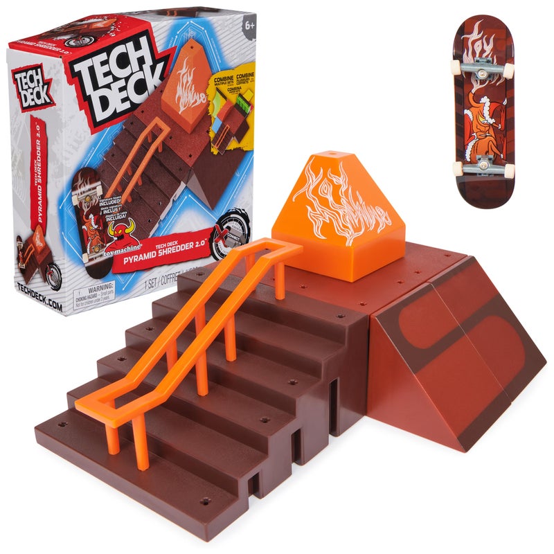 Tech Deck مجموعة منحدرات قابلة للتخصيص TECH DECK Pyramid Shredder 20 XConnect Park Creator مع لعبة لوح أصابع حصرية للأطفال من سن 6 سنوات وما فوق - Image 2