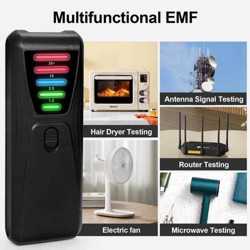 كاشف عملي للإشعاع الكهرومغناطيسي  
جهاز اختبار EMF محمول باليد  
مقياس EMF محمول  
مقياس غاوس محمول بـ 5 مصابيح LED  
جهاز اختبار المجال المغناطيسي للأجهزة المنزلية مثل مكنسة كهربائية ومجفف شعر - Image 4