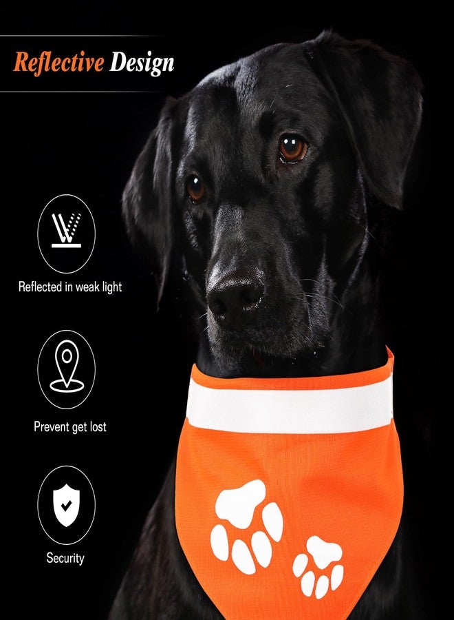 Saintrygo 2 Pieces Dog Bandanas Reflective Dog Scarf Yellow High Visibility Safety Camping Puppy Bandanas Triangle Bibs for Medium Large Pets Cats Puppy (16-20.5 Inches,Paw Neck) - Image 3
