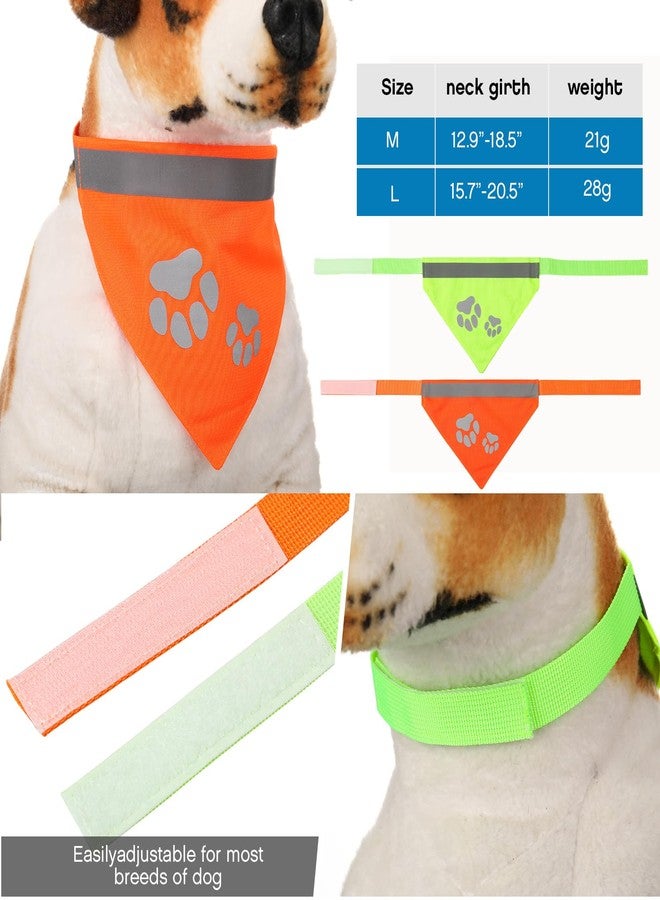 Saintrygo 2 Pieces Dog Bandanas Reflective Dog Scarf Yellow High Visibility Safety Camping Puppy Bandanas Triangle Bibs for Medium Large Pets Cats Puppy (16-20.5 Inches,Paw Neck) - Image 4