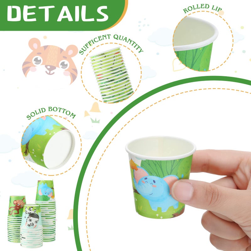 Skyley 600 Pack 3 oz Small Paper Cups Disposable Bathroom Cups Kids Mouthwash Mini Cold Beverage Drinking mugs for Party Home and Office Water Coolers(Animals Style) - Image 4
