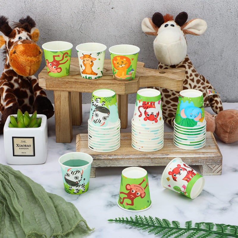 Skyley 600 Pack 3 oz Small Paper Cups Disposable Bathroom Cups Kids Mouthwash Mini Cold Beverage Drinking mugs for Party Home and Office Water Coolers(Animals Style) - Image 5