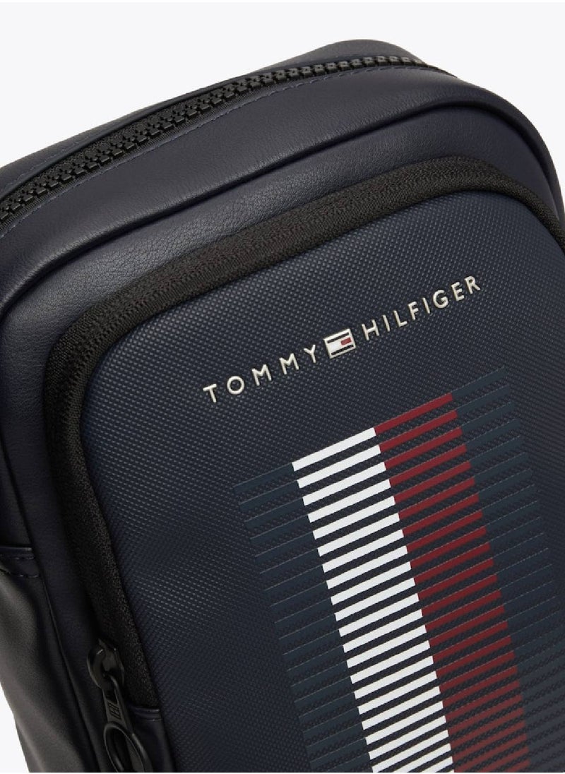 TOMMY HILFIGER - Men's Pique Pocket Reporter Bag - Faux Leather, Blue - Image 1