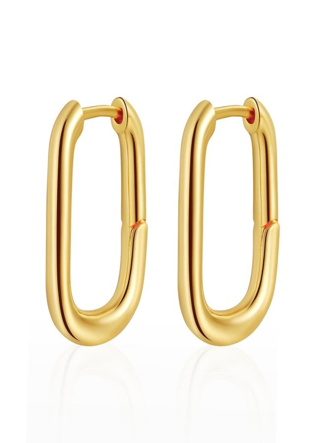 Salve Gold Earrings for Women - Dainty, Chunky, Huggie & Bow Styles | Valentine's Gift for Girlfriend | Anti-Tarnish Hypoallergenic Hoop & Stud Earrings | Aesthetic Fashion Jewelry for Girls & Women (Rectangle) - Image 1