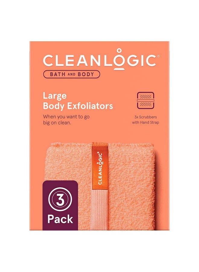 cleanlogic أداة تقشير الجسم الكبيرة من لينلوجيك للعناية بالبشرة والجسم - أداة تقشير للحصول على بشرة ناعمة وأكثر نعومة - روتين العناية بالبشرة اليومي - ألوان متنوعة - عبوة قيمة تحتوي على 3 قطع - Image 2