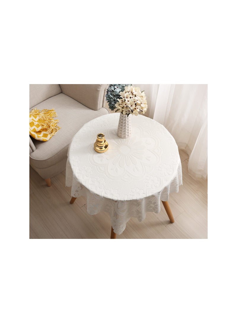 NIBEMINENT Square Small Table Cloth (35 X 35 Inches), Cover Sunflower Tablecloth Ivory Crochet Classic Accent Floral Patterned Decorative Linen for Round Coffee - Image 2